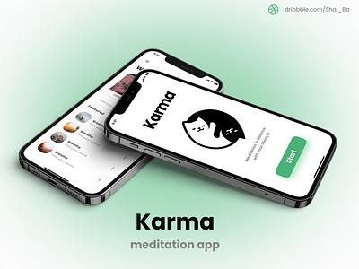 Karma - meditation in balance with your lifestyle app design karma meditation minimal ui web