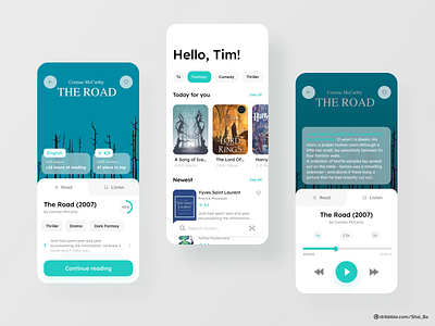 Reading & Listening App app audio books minimal player reading ui ux