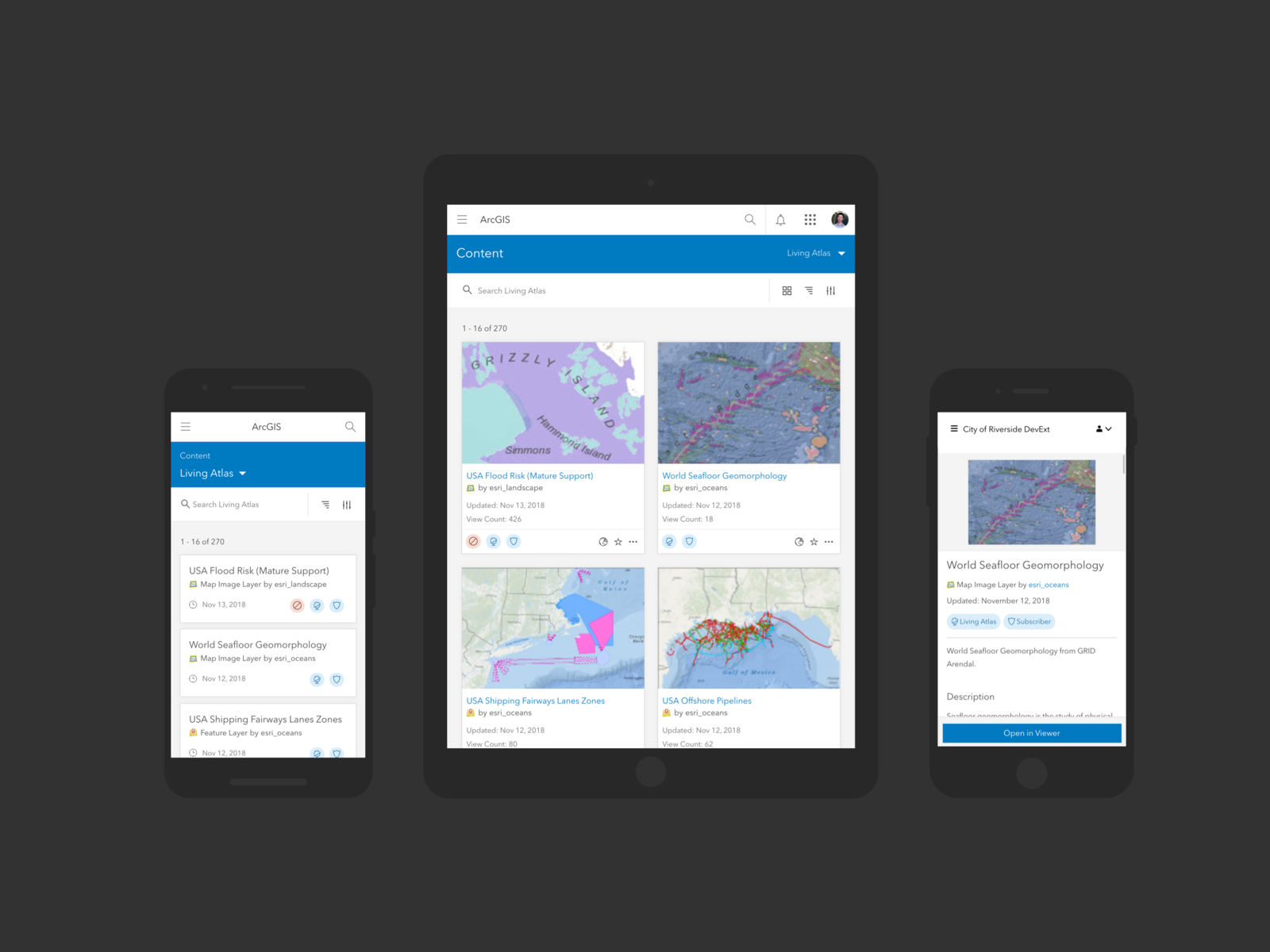 ArcGIS Online Browse content by Tao Zhang on Dribbble