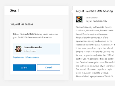 Sign in to ArcGIS app access sign in ui