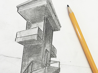 Tower drawing pensil