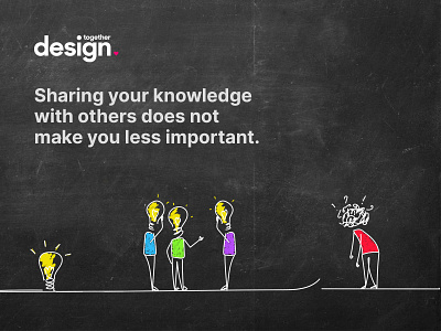 Illustration for Design Together concept idea illustration knowledge logo stick figure