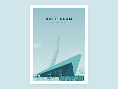 Illustration - Beautiful city Rotterdam illustration netherlands poster rotterdam