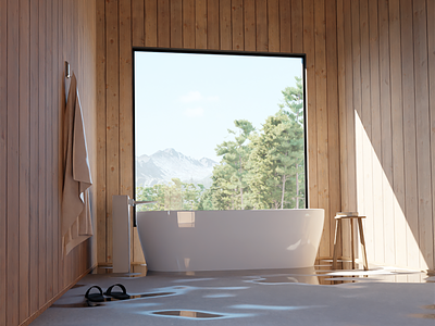 Spa Interior arch architecture bath blender concept cycles design designer environment mountains render spa visualization viz