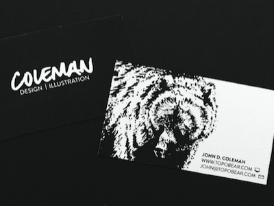 Bear Cards bear business cards design illustration script