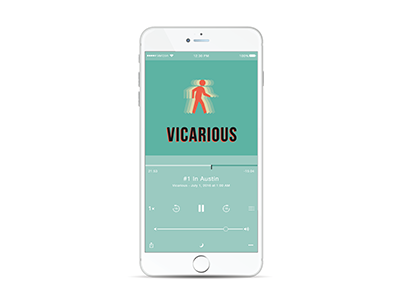 Vicarious Podcast audio austin human icon narrative podcast radio shadow story storytelling type vicarious