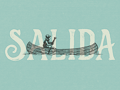 Salida Canoe canoe colorado grit handlettering icon illustration ink texture type typography