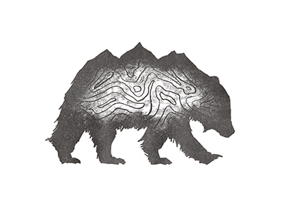 Mountain Topo Bear adventure apparel bear colorado design halftone illustration ink mountain rockies topo wilderness