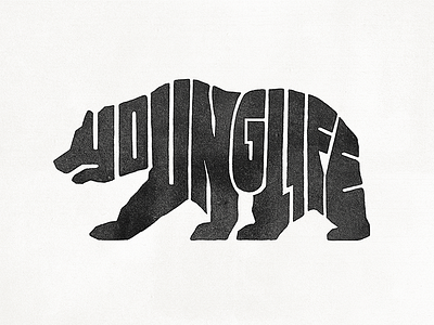 Young Life Bear adventure apparel bear design graphic design handlettering illustration mountains type typography wilderness younglife