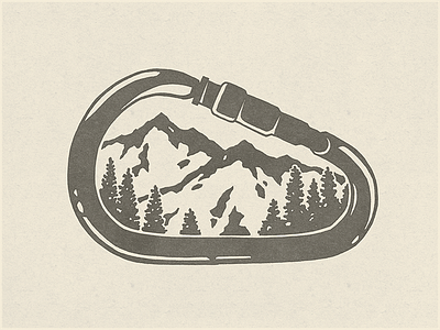 Carabiner Mountains adventure apparel carabiner colorado design illustration ink mountain mountains outdoors outside wilderness