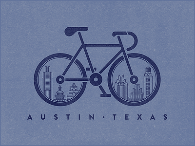 ATX Skyline Bike apparel atx austin bicycle bike cityscape clean design simple skyline texas