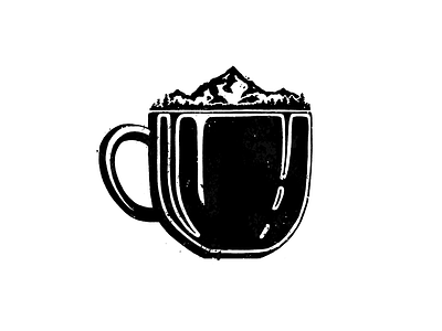 Mountain Mug adventure apparel barista coffee design espresso grit ink mountains print texture wilderness