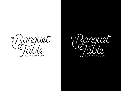 The Banquet Table brew coffee coffeeshop flourish handlettering monowidth script simple type typography