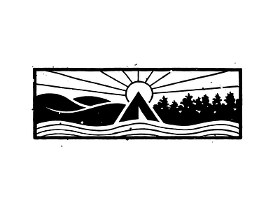 Northbound adventure camp grit icon illustration ink logo mark rectangle tent tree wilderness