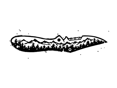 Knife Edge adventure apparel grit illo illustration ink knife mountain texture wilderness