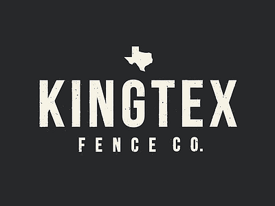 Kingtex Fence Co. branding fence king logo strong tall texas texture