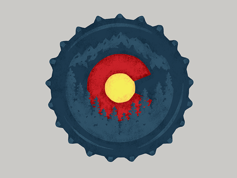 Colorado Beer Cap trees primary brew flag texture adventure mountains cap beer colorado
