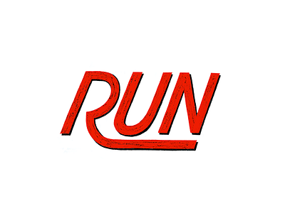 Run active design fit handlettering run running texture type typography