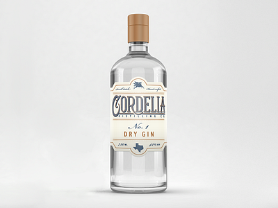Cordelia Distilling Co. bottle craft distilling gin liquor logo logotype packaging spirits texas victorian western