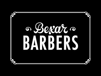 Bexar Barbers barber barbers bexar handlettering razor san antonio satx scissors script shears texas type