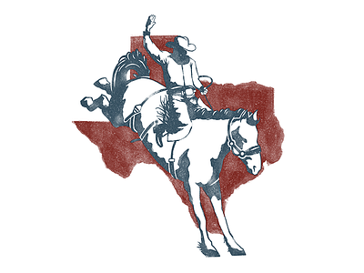 Bronco Rider bronco cowboy horse illustration rider rodeo tejas texas texture wild