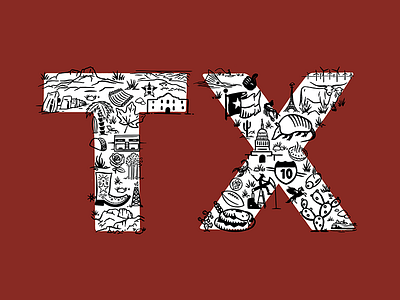 Texas antique icon illustration script tejas texas texture type typography vintage