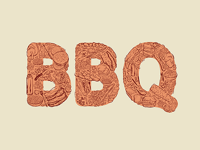 BBQ Type barbecue barbeque bbq design iconography icons illustration texas wallpaper