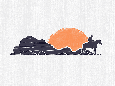 Cowboy cowboy illustration paint rock silhouette sunset tejas texas texture west western