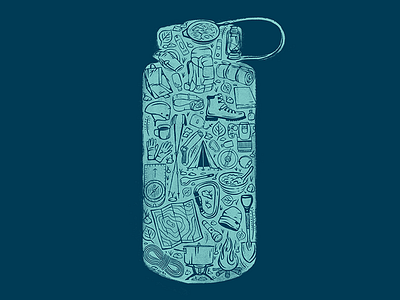 Nalgene Icons adventure apparel design icon icons illustration ink mountains nalgene texture wilderness