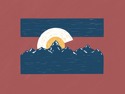 Mountain Flag adventure colorado flag illustration mountain mountains peak snow texture wilderness