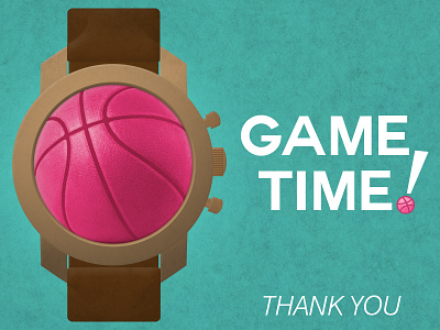 Dribbble ball basketball dribble game invite new pink watch