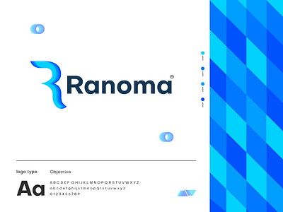 R modern logo design mark