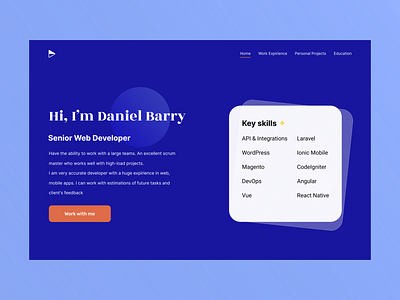 Portfolio home page by Olga Khusainova on Dribbble