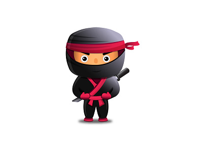 Ninja ! The Cute :) chracter cute cutemonster design illustration kidninja kids logo ninja ux vector web