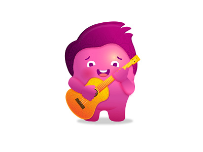 The cute loving singer ! app chracter cute cutemonster design illustration kids loving singer ux vector web