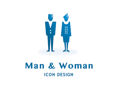 Woman and man icons blue icon man woman