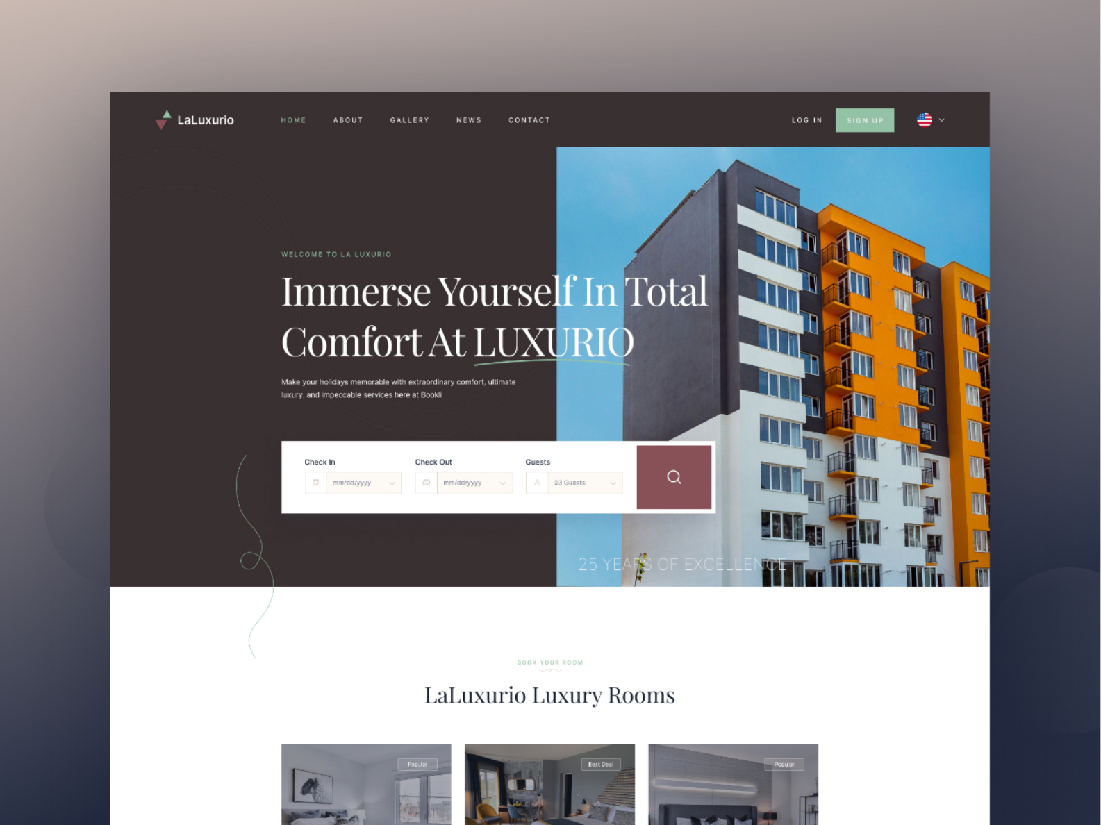 Hotel Booking Website Template by Newaz for Startise on Dribbble