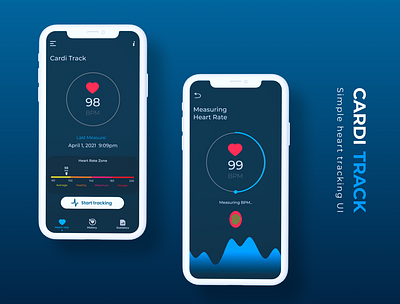 Carditrack - Heart tracking UI branding design product design ui uidesign uiux ux uxdesign