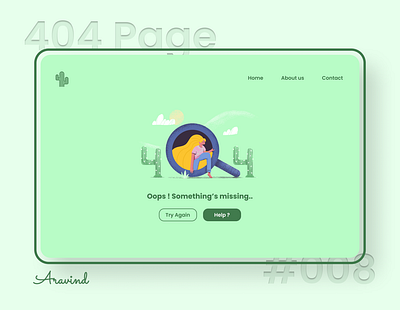 404 Page | Daily UI 008 404 404 error 404 not found 404page app daily ui daily ui 008 dailyui dailyuichallenge design ui uiux ux