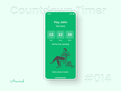 Countdown Timer | Daily UI 14 014 countdown daily ui daily ui 14 dailyui dailyuichallenge design illustration meeting mobile app timer ui ux