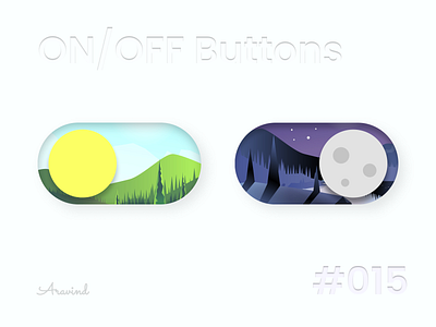 ON/OFF Buttons (Light/Dark) | Daily UI 15 button daily ui daily ui 15 dailyui dailyuichallenge dark design illustration light mode off on ui ux
