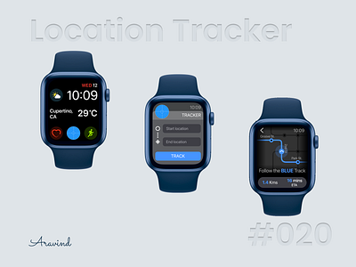Location Tracker | Daily UI 20 20 apple watch daily ui daily ui 20 dailyui design location smartwatch tracker ui ux watch design