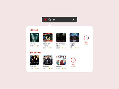 Search | Daily UI 22 bar daily ui daily ui 22 dailyui dailyuichallenge design micro interaction movie netflix results sample search ui ux