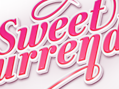 Sweet Surrender, Cake Shop 3d logo pink typography