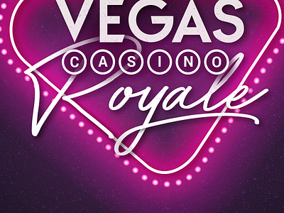 Casino Royale casino invitation neon poster print typography vegas