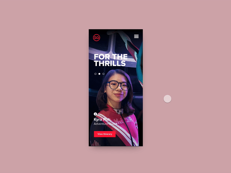 Homepage Carousel Concept concept invision studio ui parallax carousel navigation animated mobile microsite tourism