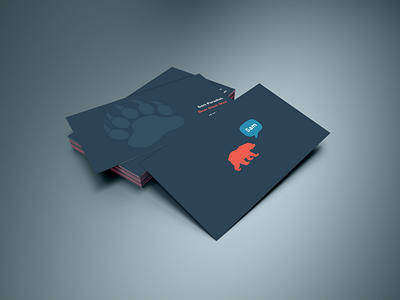 Bear Business Cards austin bear blue business cards design heather white paw print red sealab