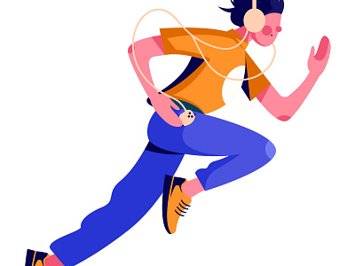 Running Flat Illustration