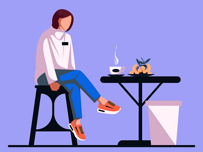 Coffee Time Flat Illustration