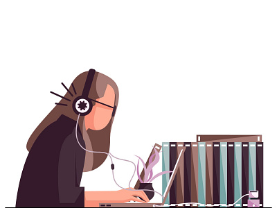 Work From Home Flat Illustration